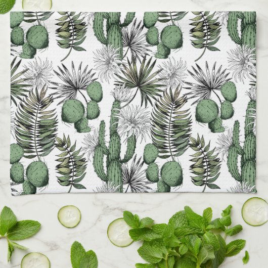 Cactus Desert Pattern Geschirrtuch (Gefaltet)