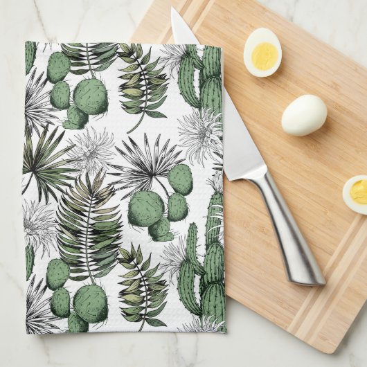 Cactus Desert Pattern Geschirrtuch (Viertel Falte)