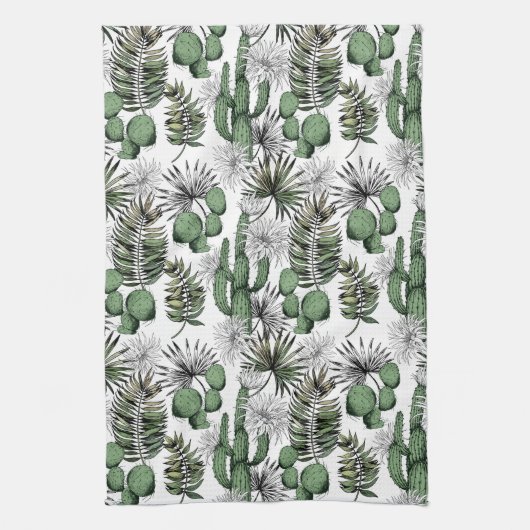 Cactus Desert Pattern Geschirrtuch (Vertikal)