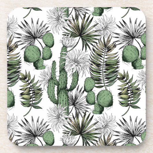 Cactus Desert Pattern Getränkeuntersetzer (Vorderseite)