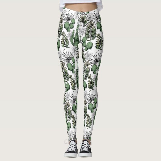 Cactus Desert Pattern Leggings (Vorderseite)