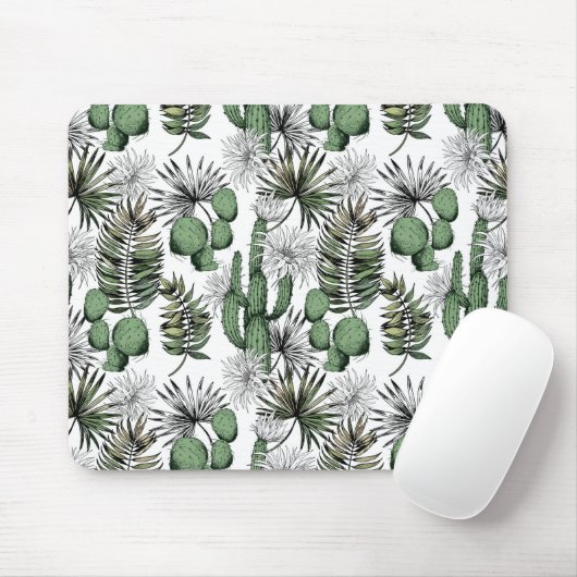Cactus Desert Pattern Mousepad (Mit Mouse)