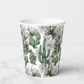 Cactus Desert Pattern Pappbecher (Rückseite)