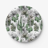 Cactus Desert Pattern Pappteller (Vorderseite)