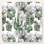 Cactus Desert Pattern Rechteckiger Pappuntersetzer (Vorderseite)