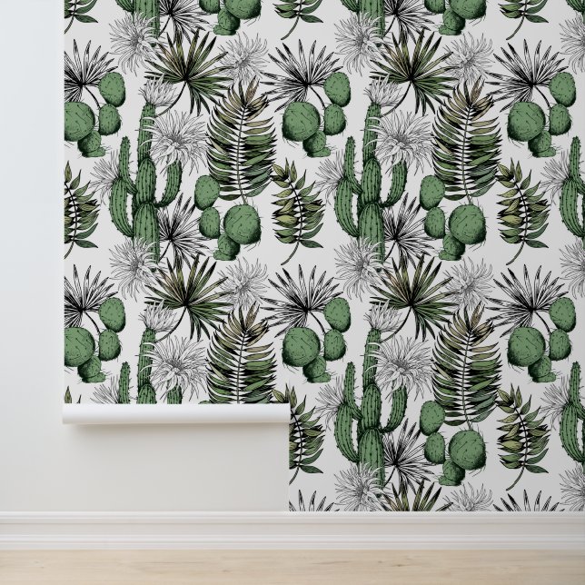 Cactus Desert Pattern Tapete (Anwendung)
