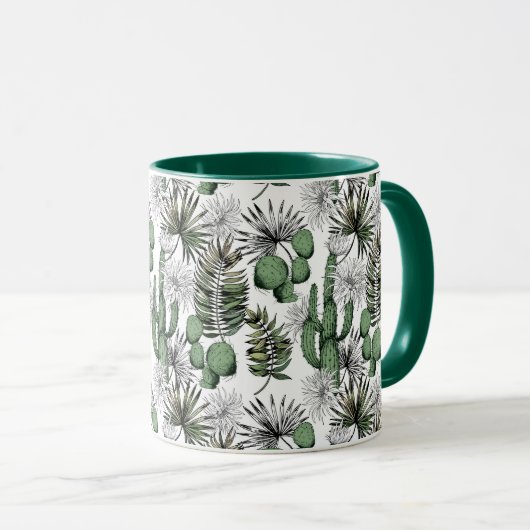 Cactus Desert Pattern Tasse (VorderseiteRechts)