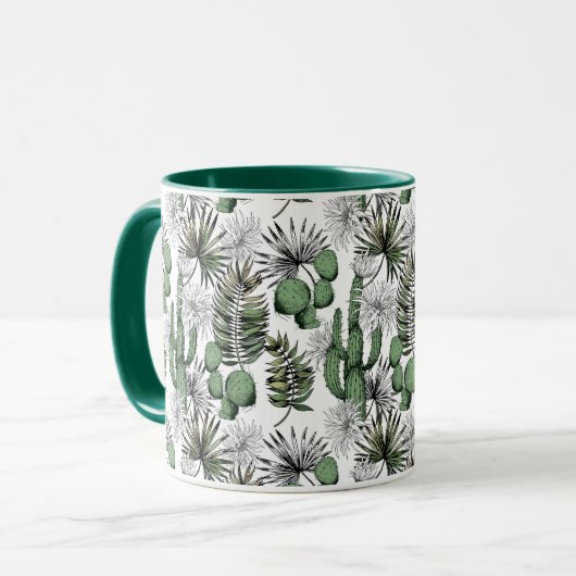 Cactus Desert Pattern Tasse (Vorderseite Links)