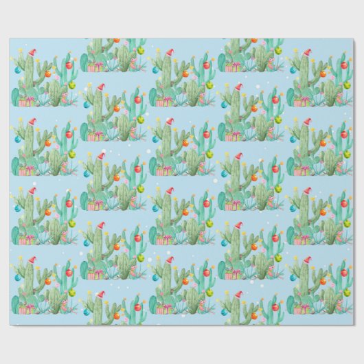 Cactus Desert Southwest Cacti Weihnachten Geschenkpapier (Flach)
