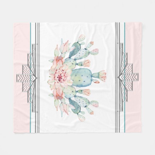 Cactus Desert Southwestern Fleecedecke (Vorderseite (Horizontal))