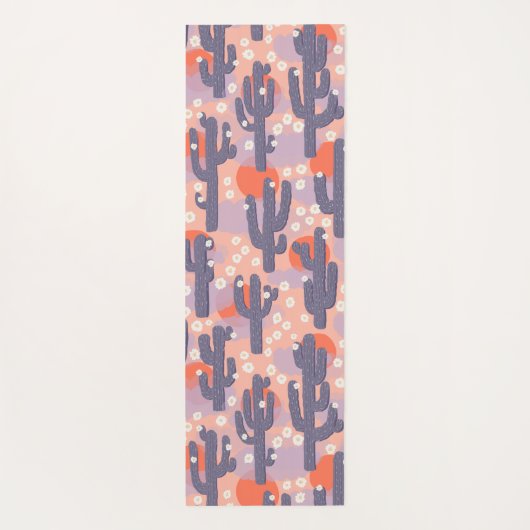 Cactus Desert Sun Botanical Floral Personalisiert Yogamatte (Rückseite)