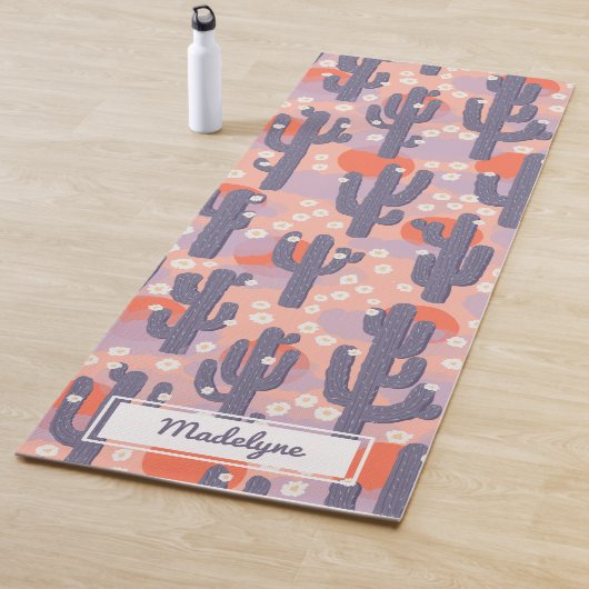 Cactus Desert Sun Botanical Floral Personalisiert Yogamatte (Beispiel)