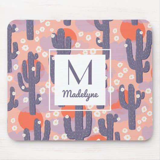 Cactus Desert Sunset Personalisiert Mousepad (Vorne)