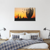 Cactus Desert Sunset Scene Leinwanddruck (Insitu (Schlafzimmer))