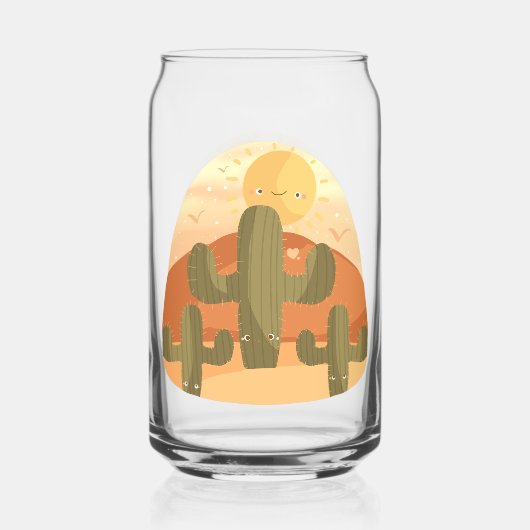 Cactus Desert With Sun Dosenglas (Vorderseite)