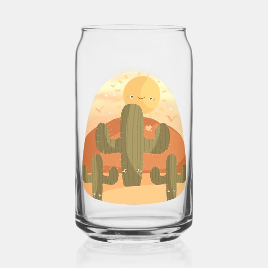 Cactus Desert With Sun Dosenglas (Rückseite)