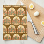 Cactus Desert With Sun Geschirrtuch (Viertel Falte)