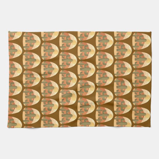 Cactus Desert With Sun Geschirrtuch (Horizontal)