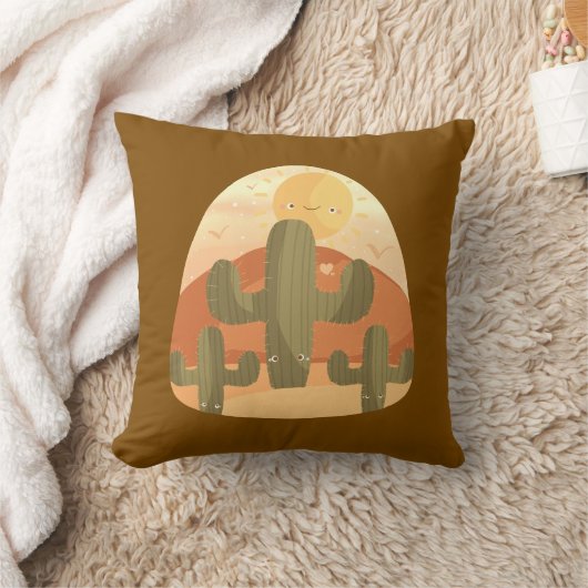 Cactus Desert With Sun Kissen (Decke)