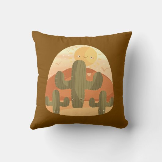 Cactus Desert With Sun Kissen (Rückseite)