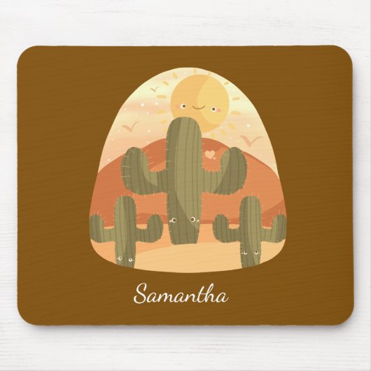 Cactus Desert With Sun Mousepad (Vorne)