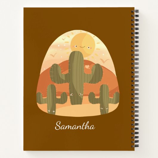 Cactus Desert With Sun Notizblock (Rückseite)