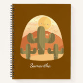 Cactus Desert With Sun Notizblock (Vorderseite)