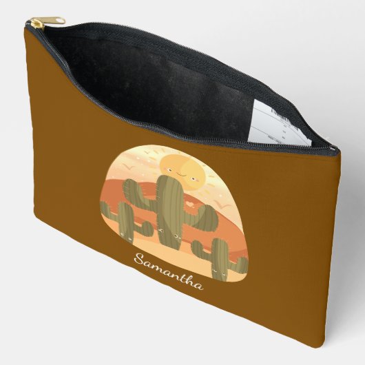 Cactus Desert With Sun Zubehörtasche (Offen)