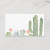 Cactus Diaper Raffle Card, Fiesta Baby Shower Begleitkarte (Rückseite)