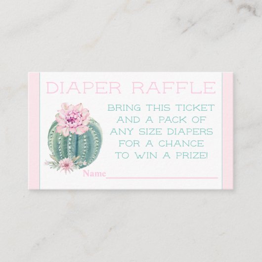 Cactus Diaper Raffle Tickets (Vorderseite)