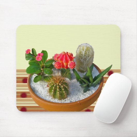 Cactus Dish Garden #1 Mousepad (Mit Mouse)