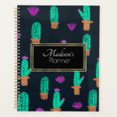 Cactus Doodle Pattern Monogrammatik Planer (Vorderseite)