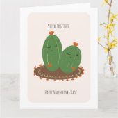 Cactus Doodle Valentinstag  Karte (Gelbe Blume)