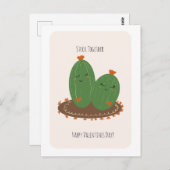 Cactus Doodle Valentinstag Postkarte (Vorne/Hinten)