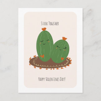 Cactus Doodle Valentinstag Postkarte
