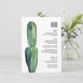 Cactus Dream ・ Modern Wüstenchic ・ Botanical Boho Menükarte (Stehend Vorderseite)