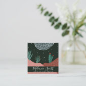 Cactus Dune Illustriert Garden Pflanze Sitter Bota Quadratische Visitenkarte (Stehend Vorderseite)