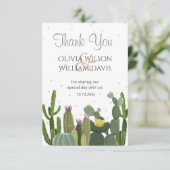 Cactus Elegant Wedding Dankeskarte (Stehend Vorderseite)