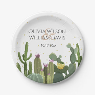 Cactus Elegant Wedding Pappteller