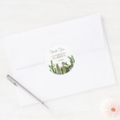 Cactus Elegant Wedding Runder Aufkleber (Umschlag)