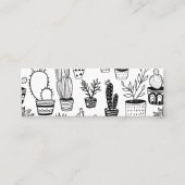 Cactus et succulents Boho Line Art Pattern Mini Visitenkarte (Vorderseite)