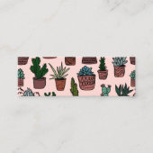 Cactus et succulents Boho Line Art Pattern Mini Visitenkarte (Vorderseite)