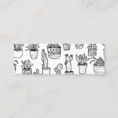 Cactus et succulents Boho Line Art Pattern Mini Visitenkarte (Vorderseite)