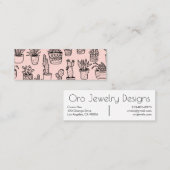 Cactus et succulents Boho Line Art Pattern Mini Visitenkarte (Vorne/Hinten)