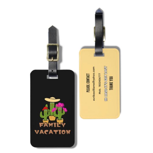 Cactus family gepäckanhänger