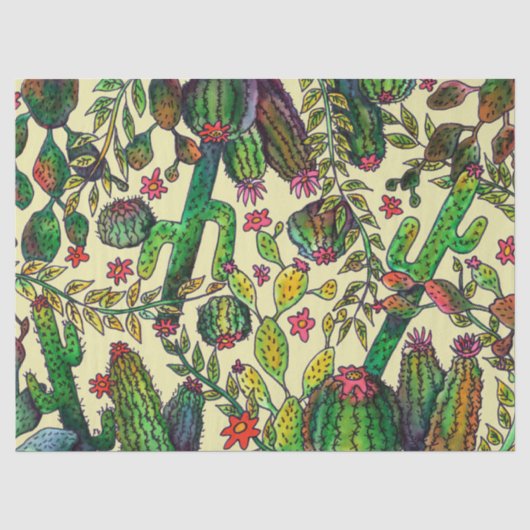 Cactus Family Pattern Seidenpapier (Vorderseite)