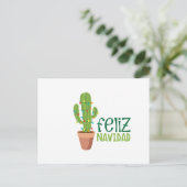 Cactus Feliz Navidad Postkarte (Stehend Vorderseite)