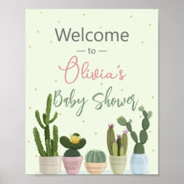 Cactus Fiesta Baby Dusche Empfang Poster