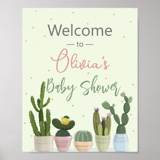 Cactus Fiesta Baby Dusche Empfang Poster (Vorne)