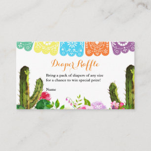 Cactus Fiesta Baby Shower Diaper Raffekarte Begleitkarte